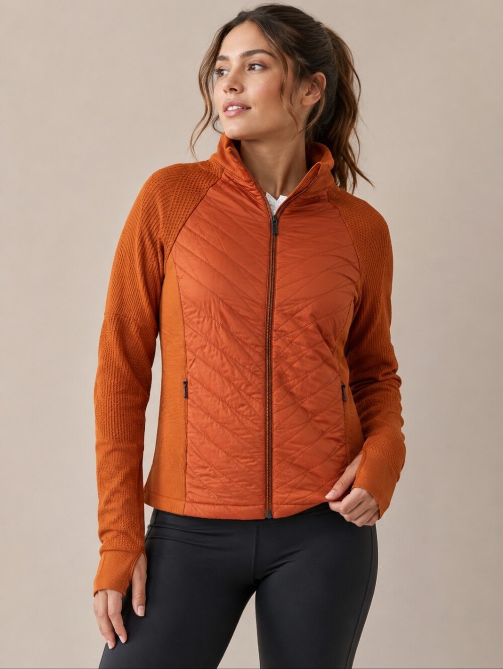 Athleta Flurry Force Insulated Primaloft Jacket 2.0 Women’s Small Rust Orange